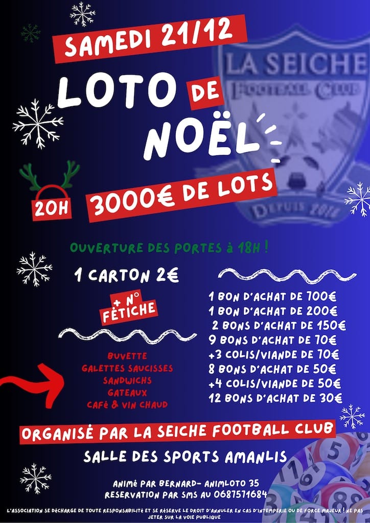 Affiche Annonce Loto Noël LSFC  - V2 Affiche LOTO 2024 LSFC